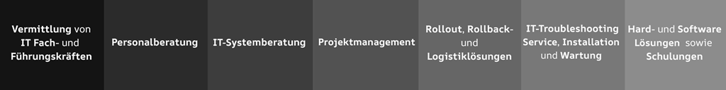 Banner zeigt Dienstleistungskategorien der TANEX network GmbH: Vermittlung von IT-Fach- und Führungskräften, Personalberatung, IT-Systemberatung, Projektmanagement, Rollout, Rollback- und Logistiklösungen, IT-Troubleshooting, Service, Installation und Wartung, sowie Hard- und Software Lösungen und Schulungen.